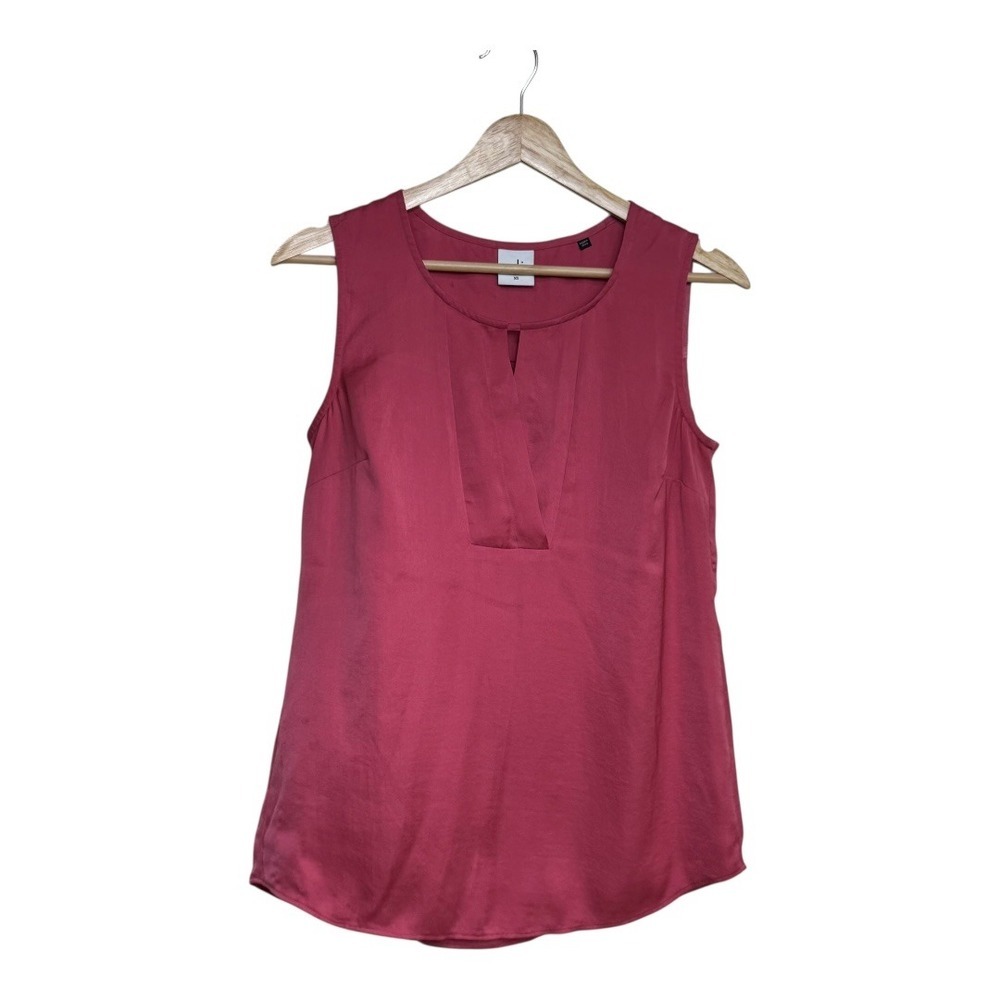 Cabi Womens XS Sleeveless Top Blouse Rose Red Keyhole Career Casual‎